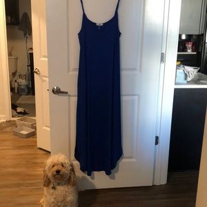 NWT Long Blue Maxi Dress with POCKETS!